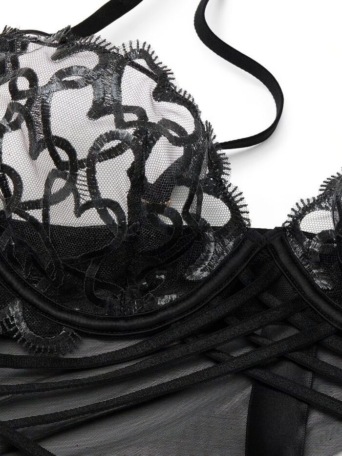Пеньюар Victoria's Secret Shimmer Heart Embroidery Strappy Satin Slip - Зображення 4