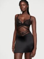 Пеньюар Victoria's Secret Shimmer Heart Embroidery Strappy Satin Slip
