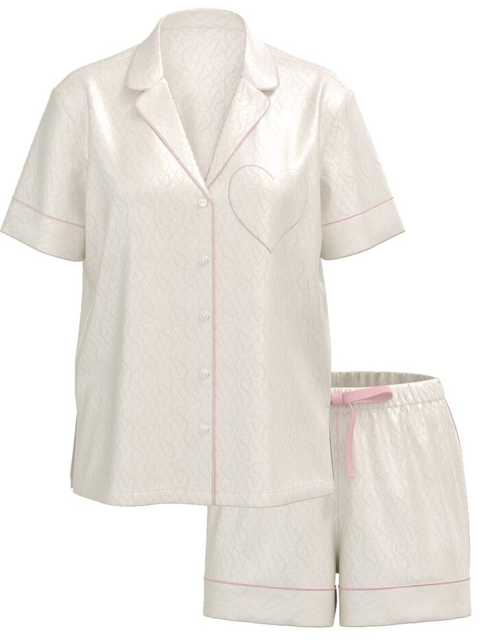 Піжама Victoria's Secret Glazed Satin Heart Short Pajama Set - Зображення 4