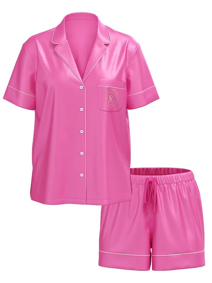 Піжама Victoria's Secret Glazed Satin Heart Short Pajama Set — изображение 3