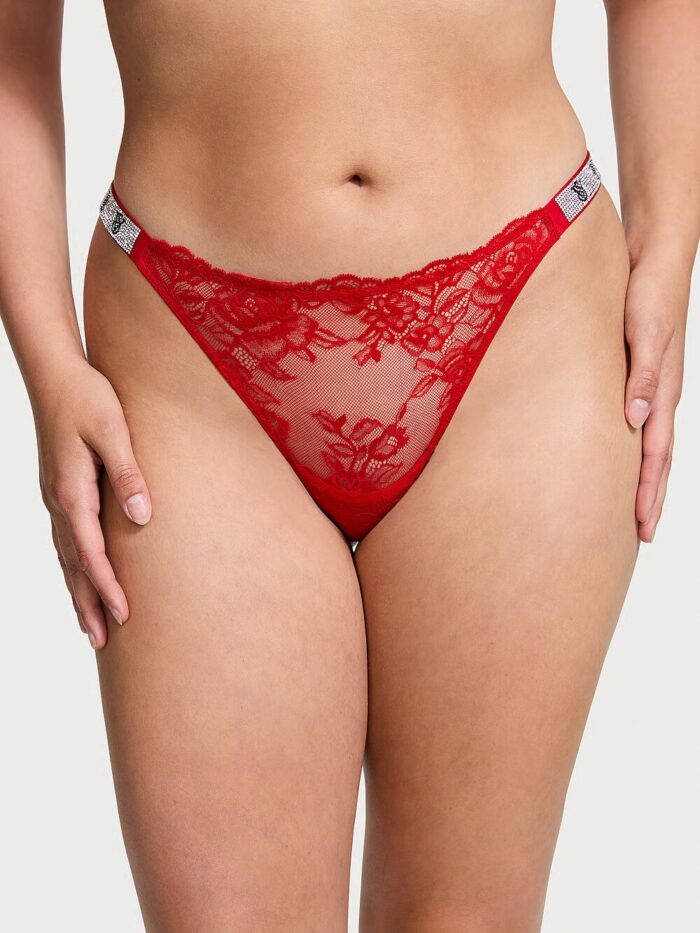 Трусики тонг Вікторія Сікрет Very Sexy Shine Strap Lace Thong Panty - Зображення 1