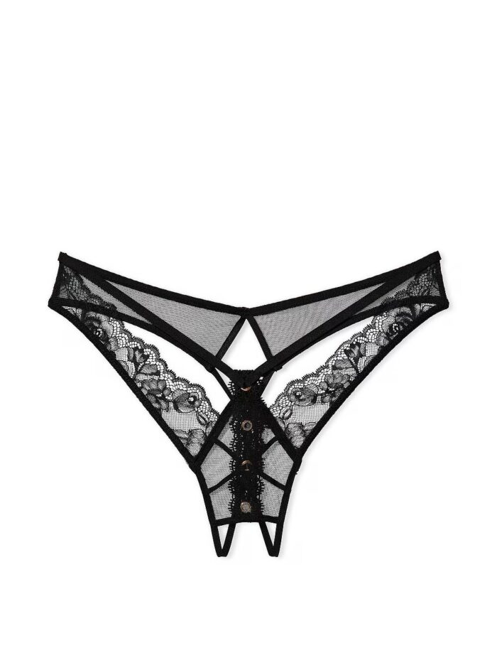 Відкриті трусики тонг Victoria's Secret Very Sexy Rose Lace & Grommet Crotchless Thong - Зображення 3