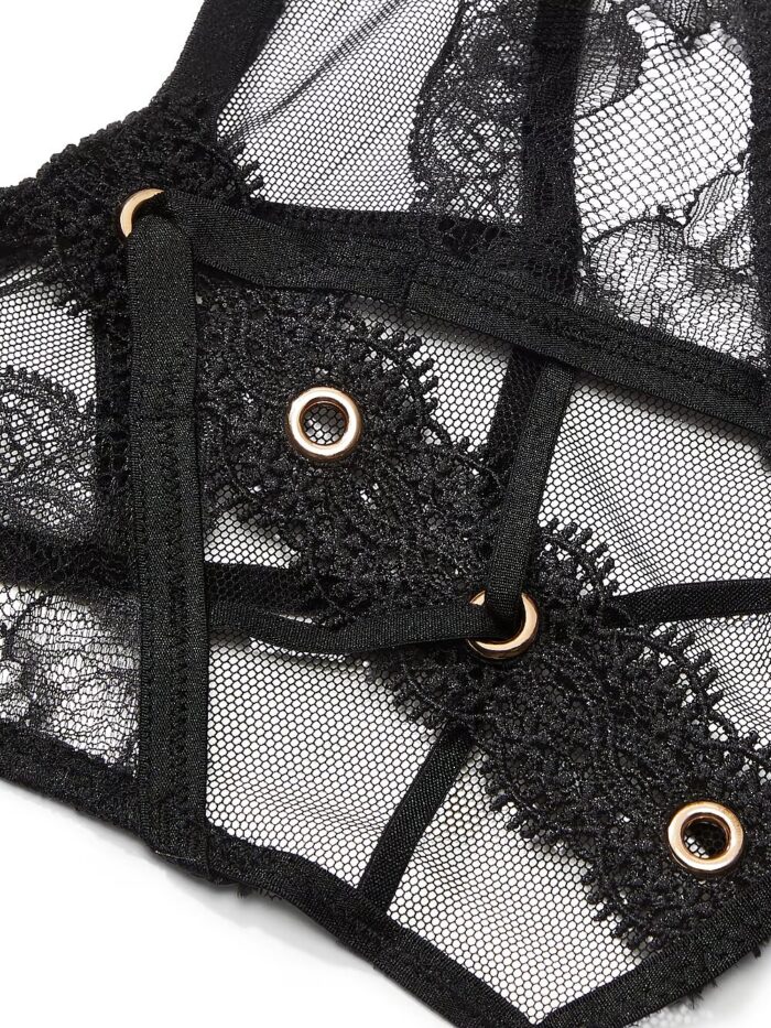 Відкриті трусики тонг Victoria's Secret Very Sexy Rose Lace & Grommet Crotchless Thong - Зображення 4
