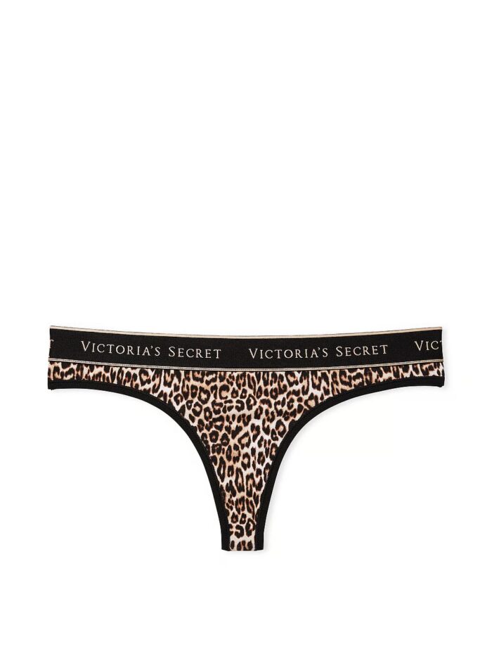 Бавовняні трусики тонг Victoria's Secret Logo Cotton Thong Panty - Зображення 3