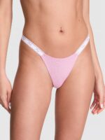 Бавовняні трусики тонг PINK Logo Cotton Micro Thong Panty
